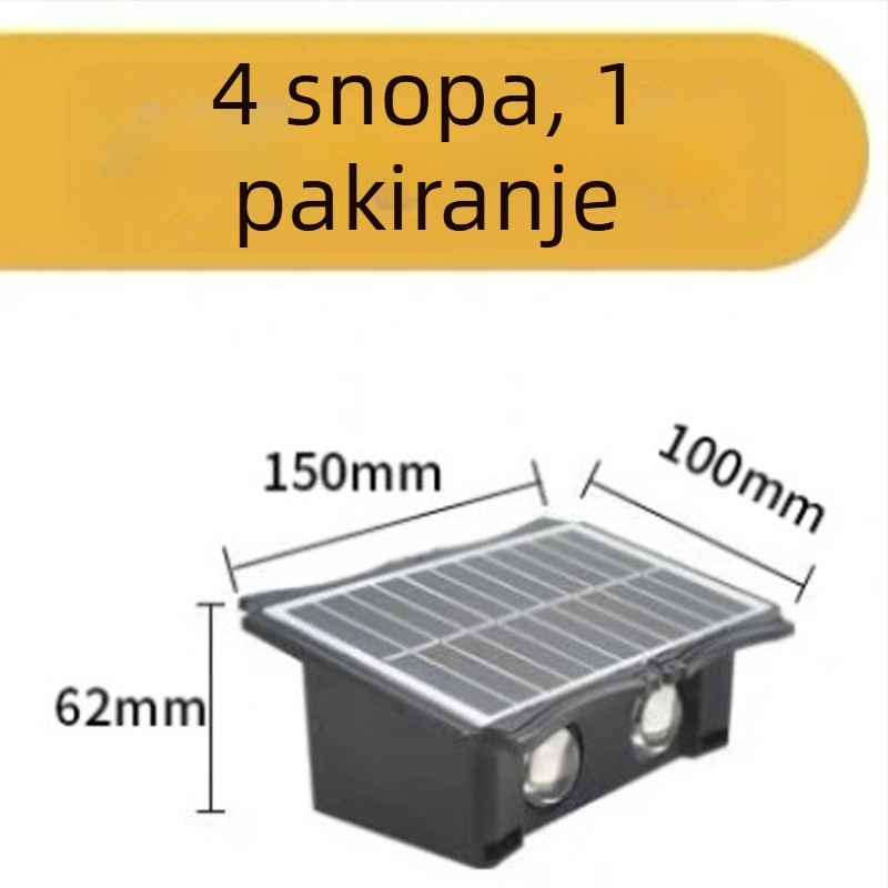 Solarna vanjska zidna svjetiljka s usponom i spuštanjem svjetla, dekorativno osvjetljenje dvorišta, zidni montažni, podesiva, IP65, mogućnosti boja: topla bijela, bijela topla, šarena, zlatna