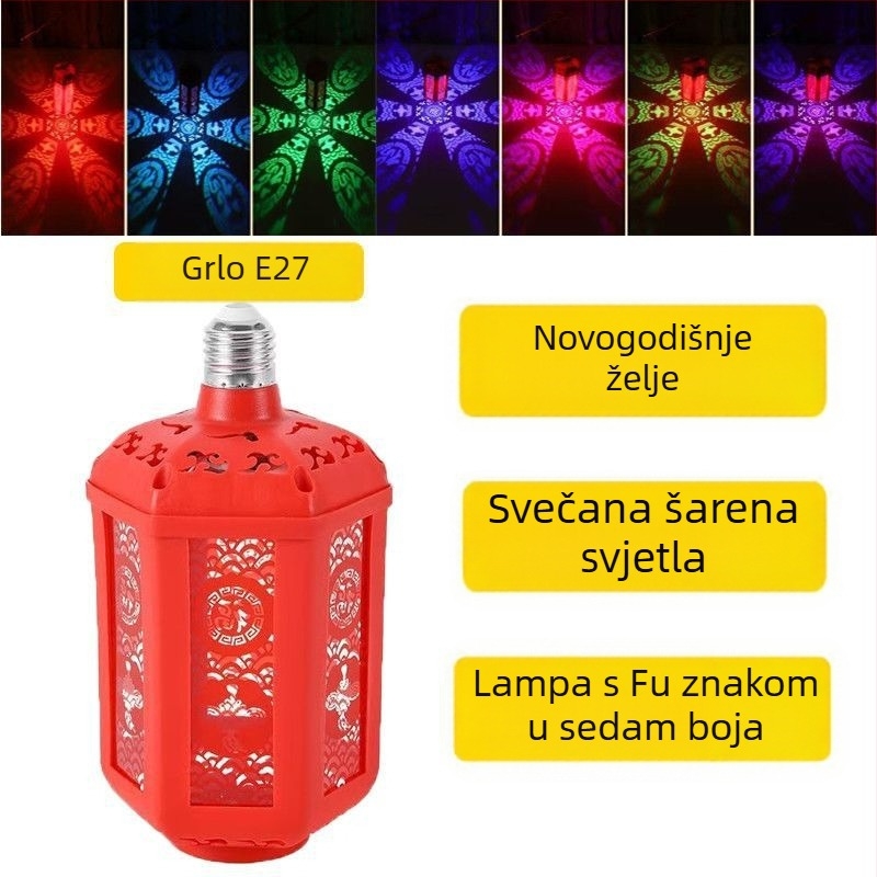 Velika solarna zidna svjetiljka sa simbolom sreće za ulaz kuće ili vile, vodootporna vanjska zidna svjetiljka za vrt i dvorište