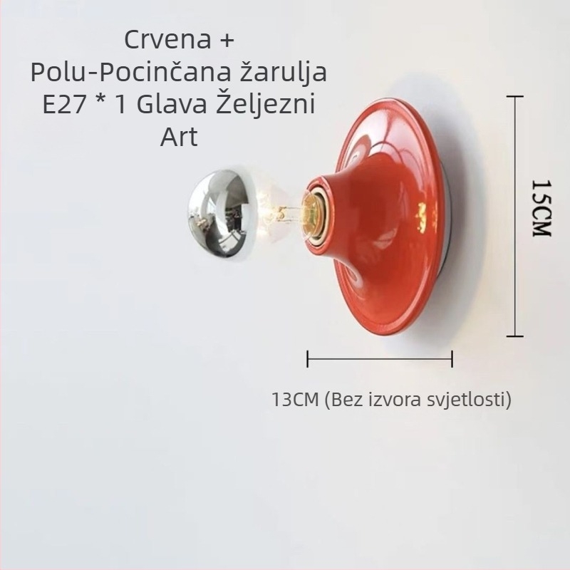 Jednostavna zidna lampa Bauhaus nordijski retro, nostalgični vintage za dnevni boravak, spavaću sobu i hodnik, višebojna dekorativna svjetiljka