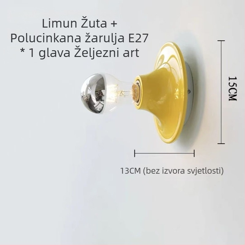 Jednostavna zidna lampa Bauhaus nordijski retro, nostalgični vintage za dnevni boravak, spavaću sobu i hodnik, višebojna dekorativna svjetiljka