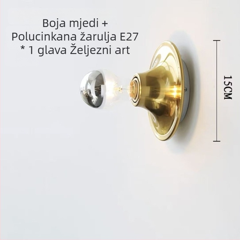 Jednostavna zidna lampa Bauhaus nordijski retro, nostalgični vintage za dnevni boravak, spavaću sobu i hodnik, višebojna dekorativna svjetiljka