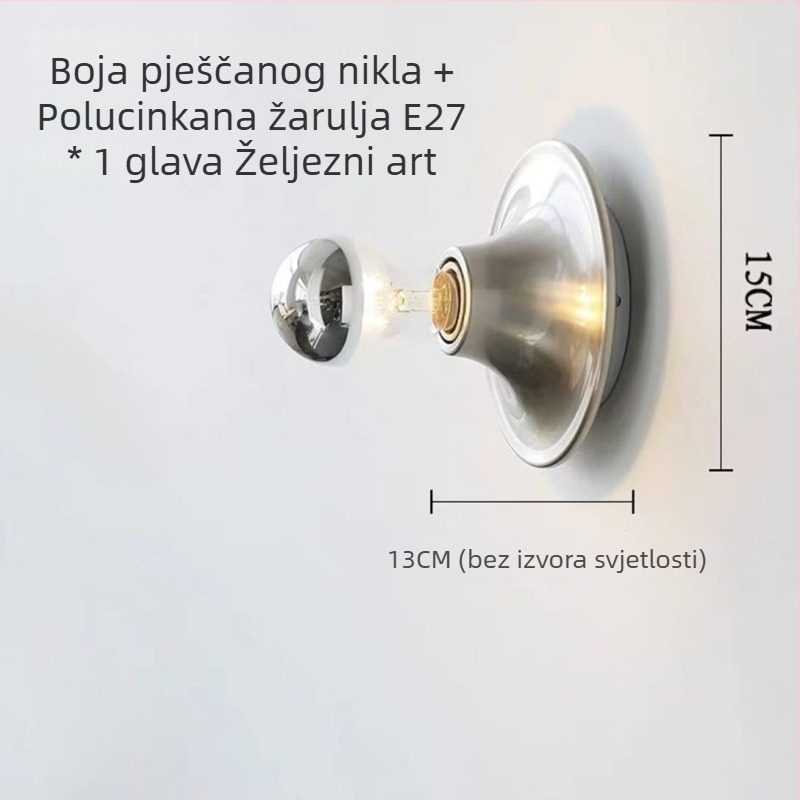 Jednostavna zidna lampa Bauhaus nordijski retro, nostalgični vintage za dnevni boravak, spavaću sobu i hodnik, višebojna dekorativna svjetiljka