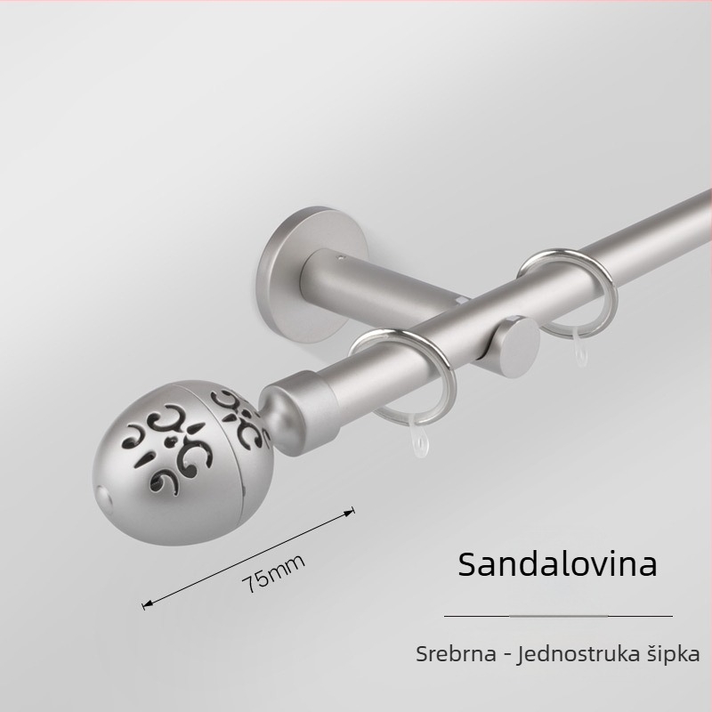 Moderna kineska stil zavjesna šipka, čvrsta šina za zavjese, rimska šipka, jednostruka i dvostruka šipka, dodaci za zavjese, lagani luksuz