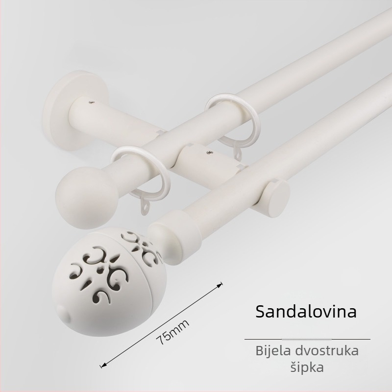 Moderna kineska stil zavjesna šipka, čvrsta šina za zavjese, rimska šipka, jednostruka i dvostruka šipka, dodaci za zavjese, lagani luksuz