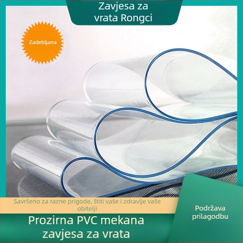 Prozirna PVC zavjesa za vrata, vjetrozaštitni pregradni zavjes s motivom biljaka i cvijeća, protiv komaraca, za trgovačke prostore, kupaonu i balkon