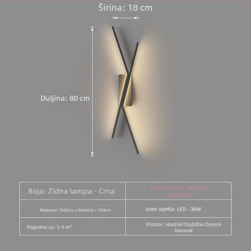 2026 novi model modernog luksuznog linearnog zidnog svjetla za glavnu spavaću sobu, noćnu lampu i pozadinu zida TV-a u dnevnom boravku