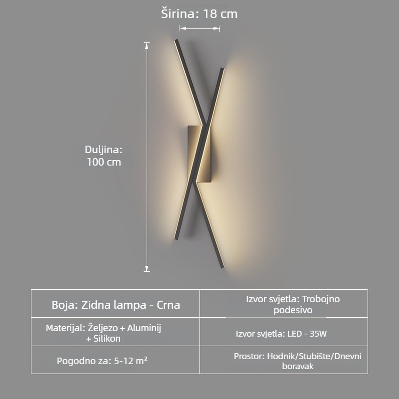 2026 novi model modernog luksuznog linearnog zidnog svjetla za glavnu spavaću sobu, noćnu lampu i pozadinu zida TV-a u dnevnom boravku