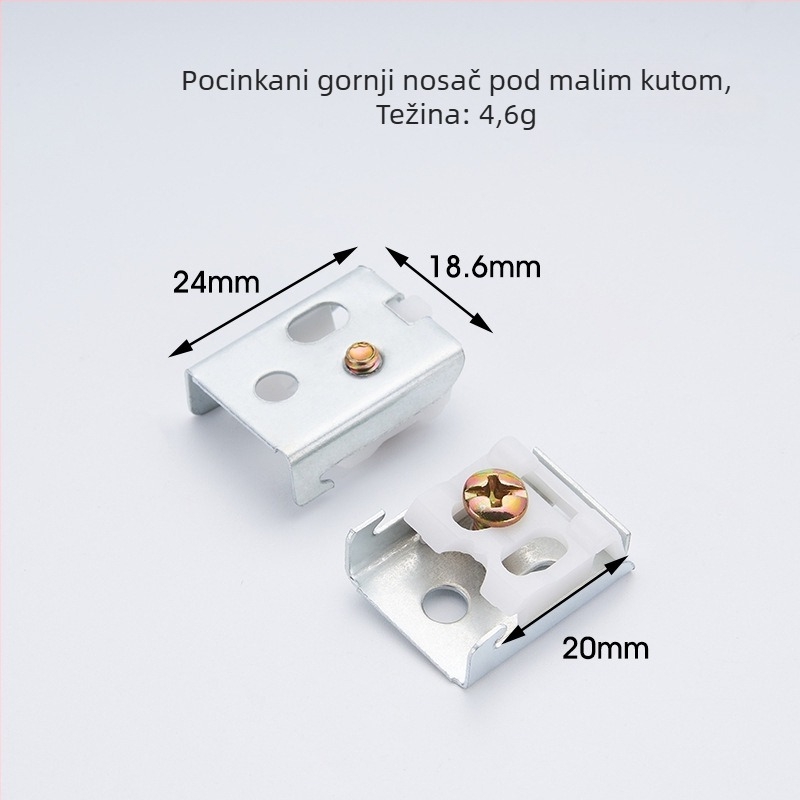 Set dodataka za šinu zavjese promjera 6 mm: zidni nosači, gornje kapice i male i srednje zavojne dionice