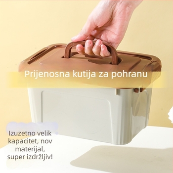 PP kutija za pohranu s ručkom, čvrsta konstrukcija, otpornost na prašinu, za odjeću i sitnice, moderan minimalistički dizajn