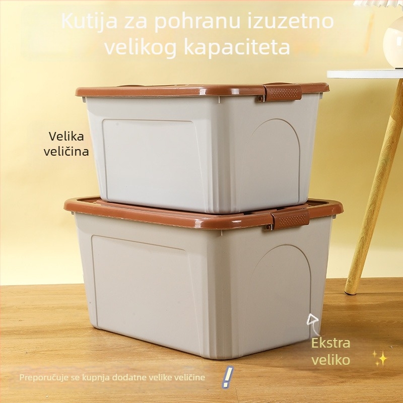 PP kutija za pohranu s ručkom, čvrsta konstrukcija, otpornost na prašinu, za odjeću i sitnice, moderan minimalistički dizajn