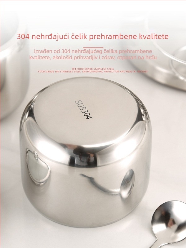 Set posuda za začine od nehrđajućeg čelika za kuhinju: posuda za sol, posuda za šećer, posuda za čili i spremište suhih začina