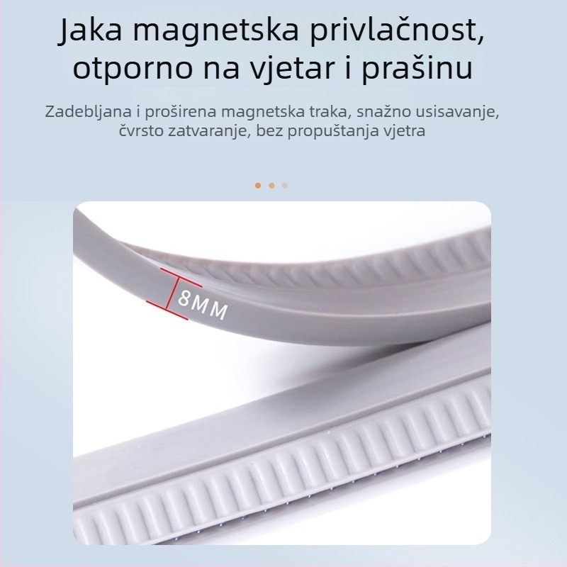 Izolirana magnetska samoljepljiva zavjesa za vrata, PVC mekana pregrada za dom i poslovnu upotrebu, otporna na vjetar i topla, 2,5 mm debljina