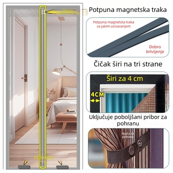 Novi model magnetska traka protiv komaraca – zavjesa za vrata s dijamantnom mrežom za ljetnu kućnu upotrebu, različite veličine, vrhunska kvaliteta, magnetsko zatvaranje, tih rad.