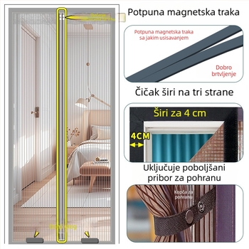 Novi model magnetska traka protiv komaraca – zavjesa za vrata s dijamantnom mrežom za ljetnu kućnu upotrebu, različite veličine, vrhunska kvaliteta, magnetsko zatvaranje, tih rad.