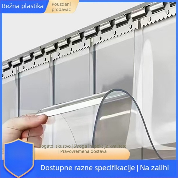 PVC zavjesa za vrata, prozirna i vjetrozaštitna za kućnu upotrebu, pregradna zavjesa, meka PVC zavjesa za vrata, izolacija i zaštita od prašine, protiv komaraca