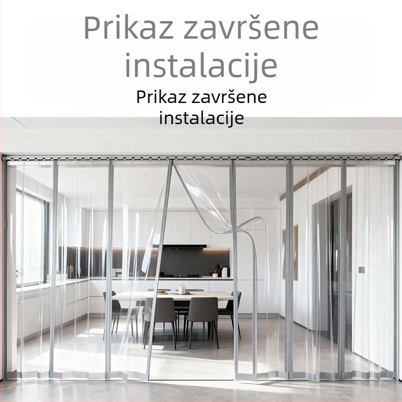 PVC zavjesa za vrata, prozirna i vjetrozaštitna za kućnu upotrebu, pregradna zavjesa, meka PVC zavjesa za vrata, izolacija i zaštita od prašine, protiv komaraca