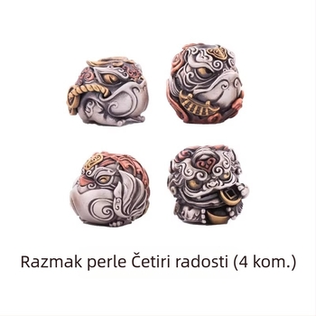 Četiri sretne perle — Originalni DIY dodaci za nakit, distancijske perle s Pixiu privjeskom