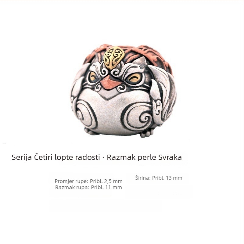 Četiri sretne perle — Originalni DIY dodaci za nakit, distancijske perle s Pixiu privjeskom