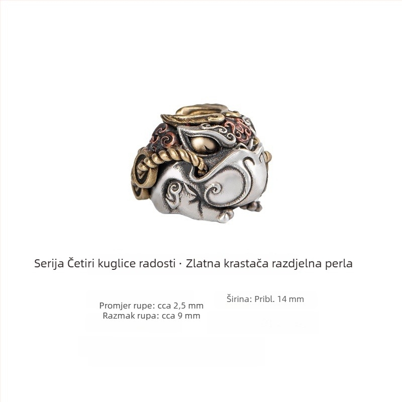 Četiri sretne perle — Originalni DIY dodaci za nakit, distancijske perle s Pixiu privjeskom
