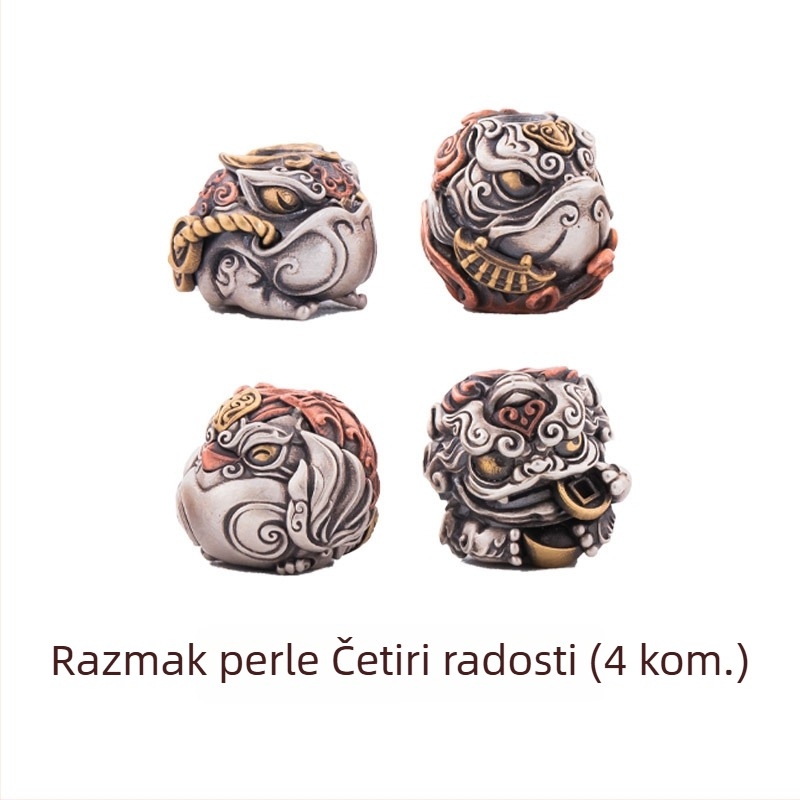 Četiri sretne perle — Originalni DIY dodaci za nakit, distancijske perle s Pixiu privjeskom