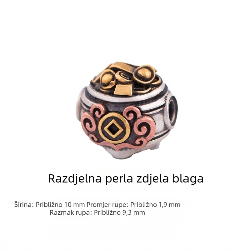 Četiri sretne perle — Originalni DIY dodaci za nakit, distancijske perle s Pixiu privjeskom