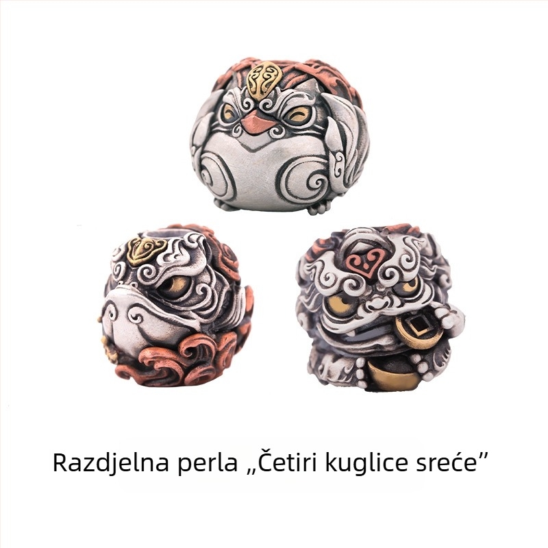 Četiri sretne perle — Originalni DIY dodaci za nakit, distancijske perle s Pixiu privjeskom