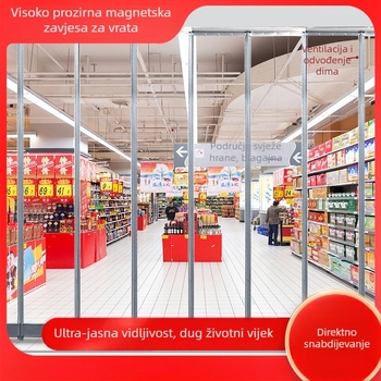 Magnetska prozirna PVC zavjesa za vrata – otporna na vjetar i izolacijska pregrada za trgovine