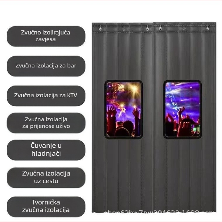 Zvučnoizolirajuća zavjesa za vrata za bar/KTV – visoka izolacija od buke, pogodna za skladišta i radionice, zavjesa od pamuka