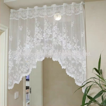 Korejski stil zakrivljeni pregradni zavjes, čipkasta zavjesa za vrata, samoljepljiva bez bušenja, kratka dekorativna čipkasta zavjesa za prozor