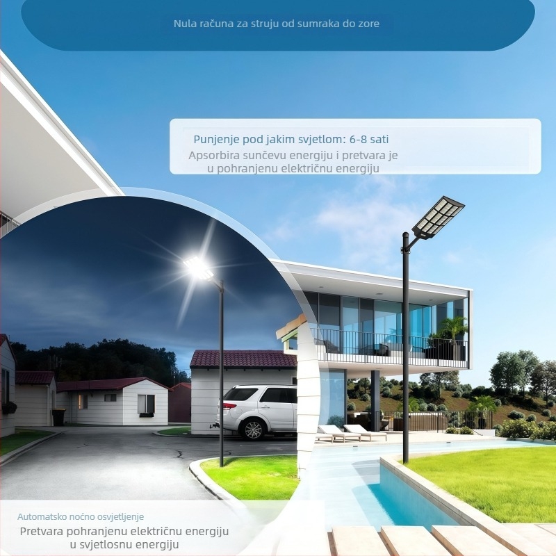 Četverostrana solarna zidna svjetiljka za dvorište, daljinsko upravljanje, senzor pokreta, vodootporna vanjska rasvjeta IP65