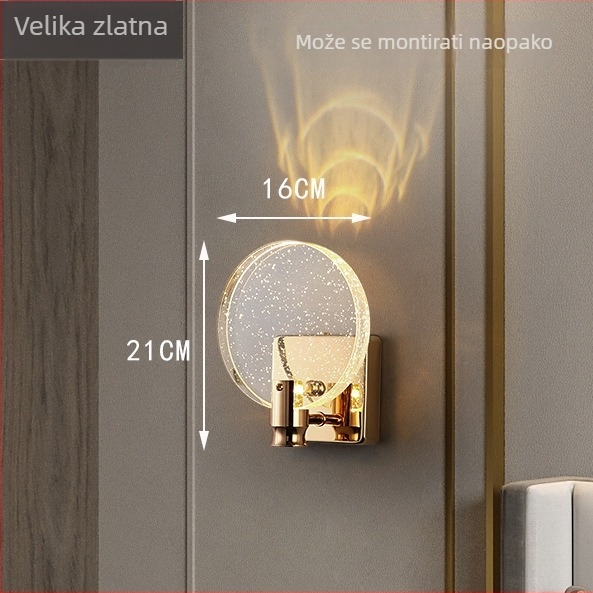 Kristalna zidna svjetiljka u svjetlosnom luksuznom stilu za stepenice, dnevni boravak, hodnik, spavaću sobu i kupaonicu uz ogledalo