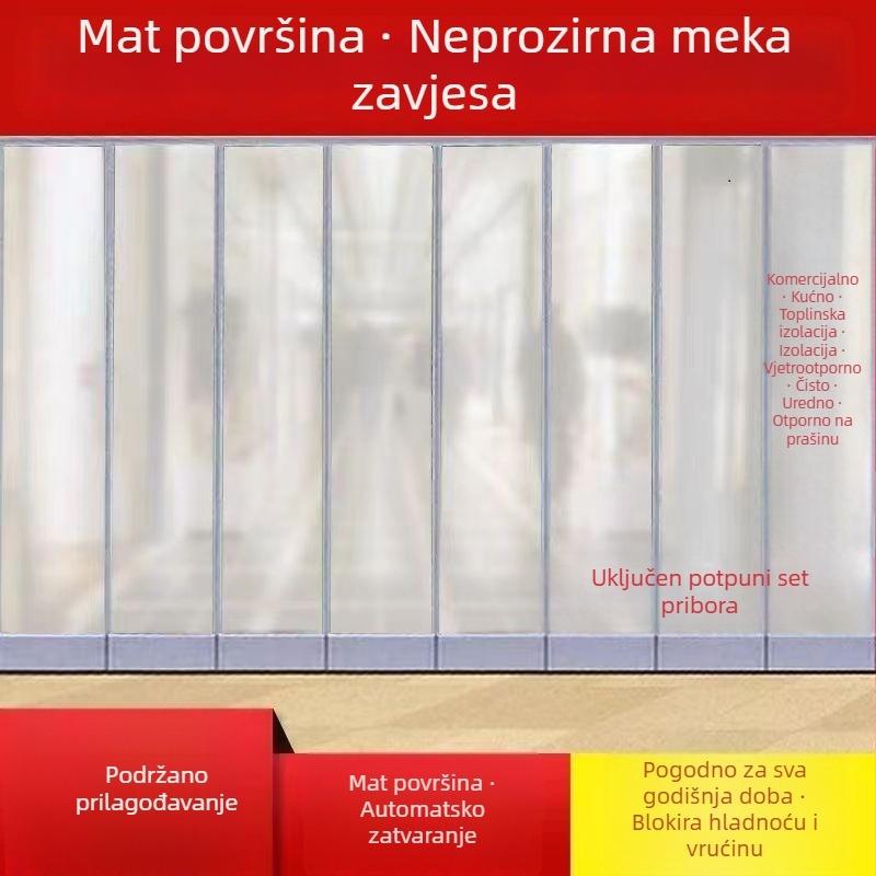 Mat zavjesa za vrata s magnetskim pričvršćivanjem, pregrada za klimatizaciju, mekana zavjesa, zimsku toplinu i otporna na vjetar za dom, kuhinju i kupaonicu