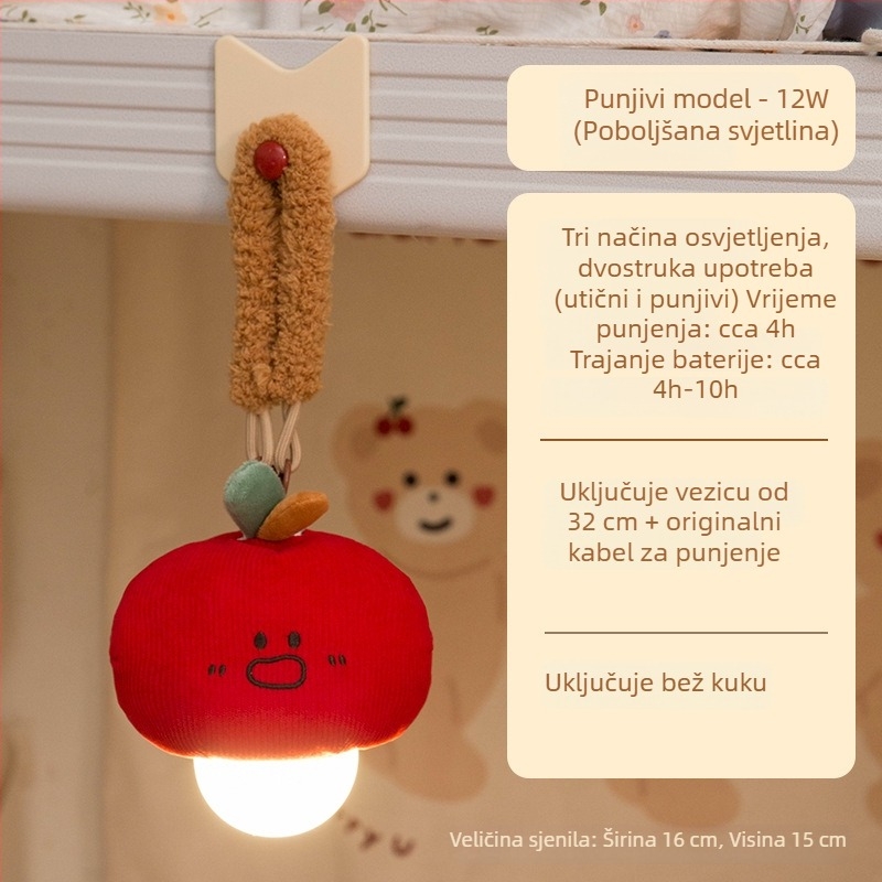 Ambijentalna noćna svjetiljka s motivom jabuke za krevet, viseća lampa za studentski dom