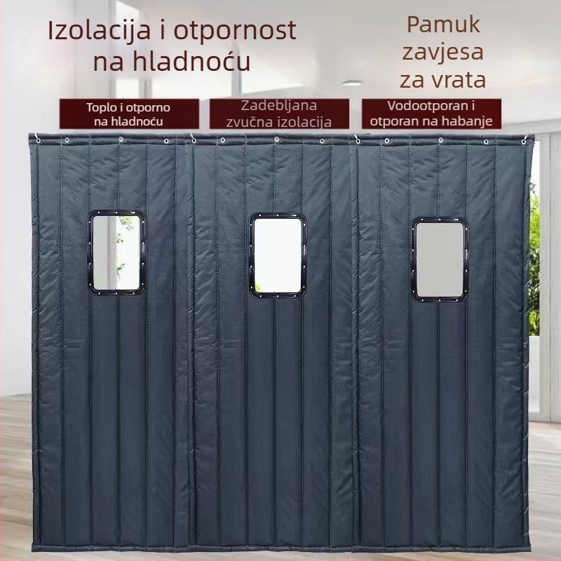 Zvučno izolirajuća zavjesa za vrata za KTV bar, debela profesionalna zavjesa za apsorpciju buke, pamukasta zavjesa s prugastim uzorkom, moderni minimalistički stil; pogodna za dom, vanjske i poslovne prostore.