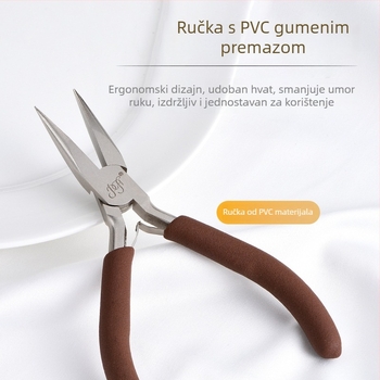 Ručno izrađene kliješta od karbonske čelika za nakit i DIY – s igličastim vrhom, okruglim vrhom, dijagonalnim rezom i zakrivljenim vrhom