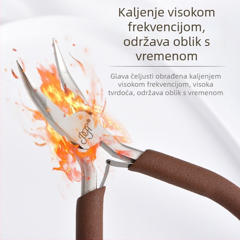 Ručno izrađene kliješta od karbonske čelika za nakit i DIY – s igličastim vrhom, okruglim vrhom, dijagonalnim rezom i zakrivljenim vrhom