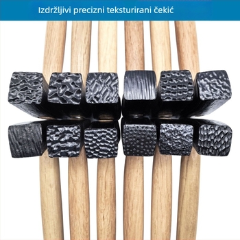 DIY alat za teksturiranje metala – kvadratni čekić za stvaranje udubljenja, pruga i valova na zlatnim i srebrnim prstenima i narukvicama