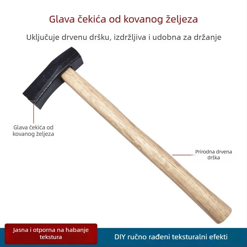 DIY alat za teksturiranje metala – kvadratni čekić za stvaranje udubljenja, pruga i valova na zlatnim i srebrnim prstenima i narukvicama