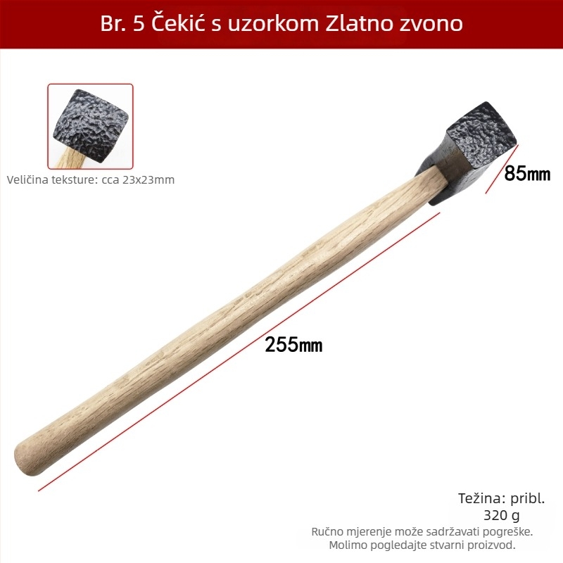 DIY alat za teksturiranje metala – kvadratni čekić za stvaranje udubljenja, pruga i valova na zlatnim i srebrnim prstenima i narukvicama