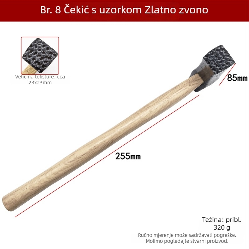 DIY alat za teksturiranje metala – kvadratni čekić za stvaranje udubljenja, pruga i valova na zlatnim i srebrnim prstenima i narukvicama