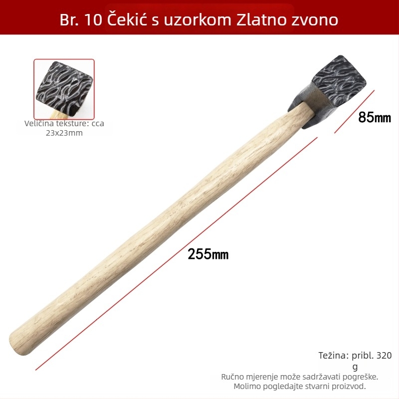 DIY alat za teksturiranje metala – kvadratni čekić za stvaranje udubljenja, pruga i valova na zlatnim i srebrnim prstenima i narukvicama
