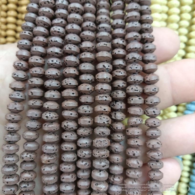 Mješavina prirodnih kamenih perli za DIY nakit — abakus perle od vulkanskog kamena i više boja slobodnih perli (8 mm)