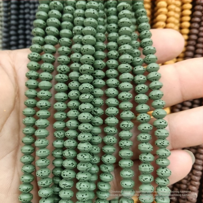 Mješavina prirodnih kamenih perli za DIY nakit — abakus perle od vulkanskog kamena i više boja slobodnih perli (8 mm)