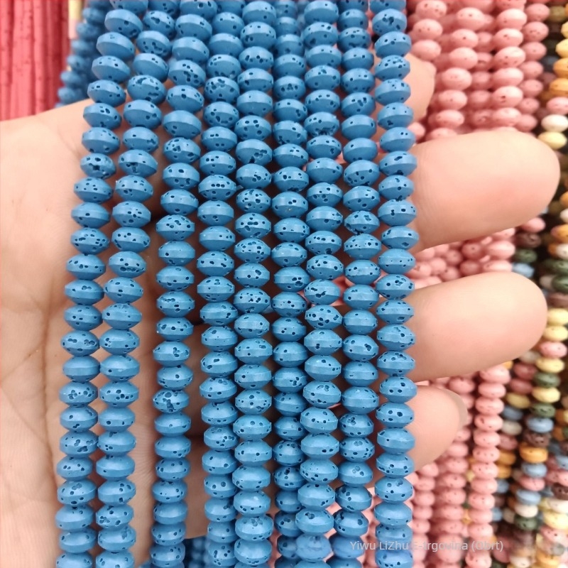 Mješavina prirodnih kamenih perli za DIY nakit — abakus perle od vulkanskog kamena i više boja slobodnih perli (8 mm)