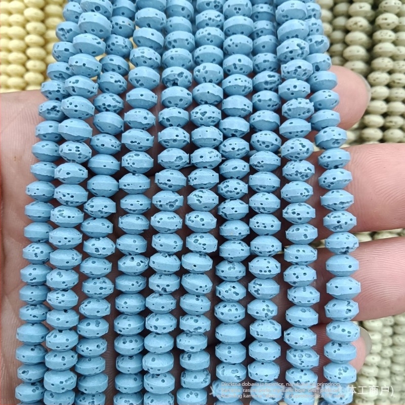 Mješavina prirodnih kamenih perli za DIY nakit — abakus perle od vulkanskog kamena i više boja slobodnih perli (8 mm)