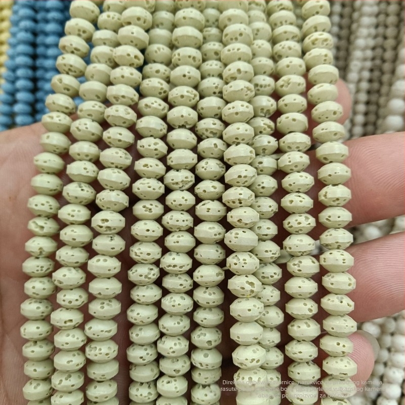 Mješavina prirodnih kamenih perli za DIY nakit — abakus perle od vulkanskog kamena i više boja slobodnih perli (8 mm)