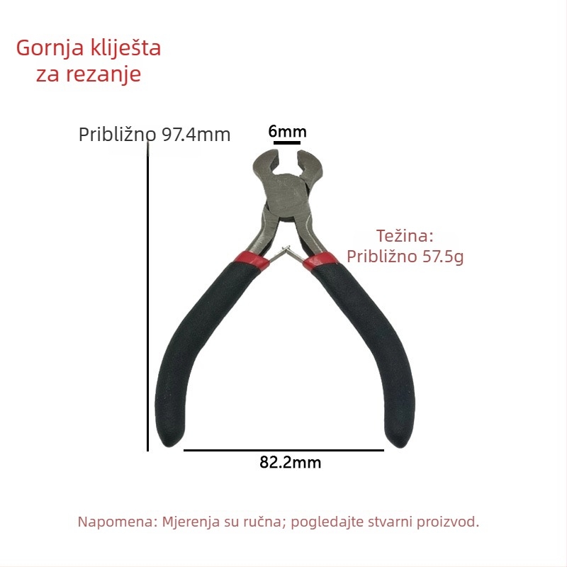 Set mini kliješta od 4,5 inča: kliješta s zubnim vrhom, mala kliješta s ravnim vrhom, kliješta za nakit, produžena kliješta bez zuba