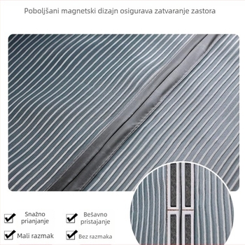 Magnetska mrežasta zavjesa za vrata protiv komaraca, prugasta mreža, za dječju sobu