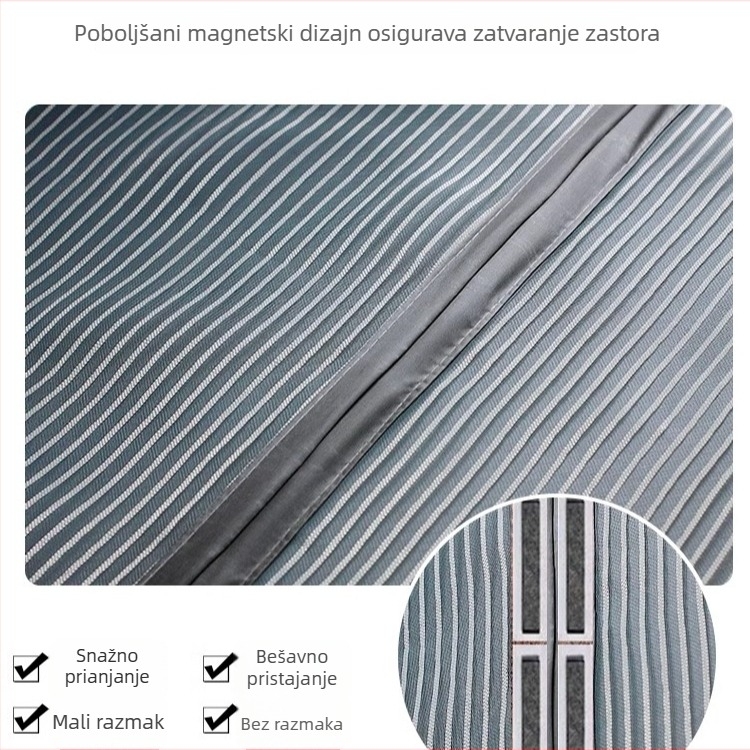 Magnetska mrežasta zavjesa za vrata protiv komaraca, prugasta mreža, za dječju sobu