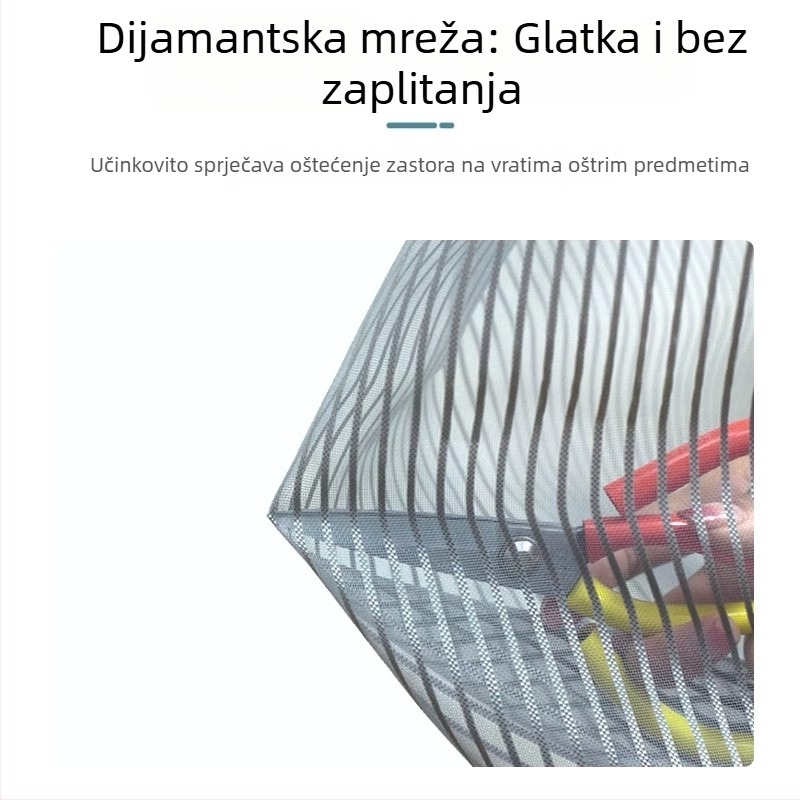 Magnetska mrežasta zavjesa za vrata protiv komaraca, prugasta mreža, za dječju sobu